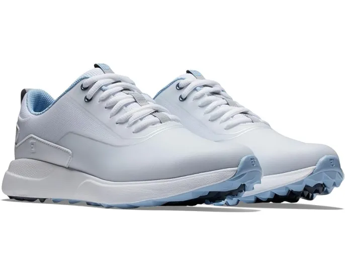 Гольф туфли FootJoy FJ Perfoma в бело-голубом цвете