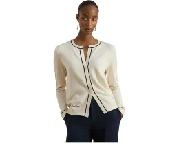 Кардиган Lauren Ralph Lauren Petite двухцветный из хлопка и модала на пуговицах