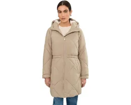 Длинная стеганая парка Levi's с капюшоном из шерпи