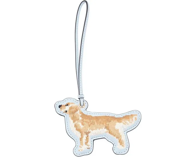 Кожаный шарм Lauren Ralph Lauren с вышивкой золотистого ретривера