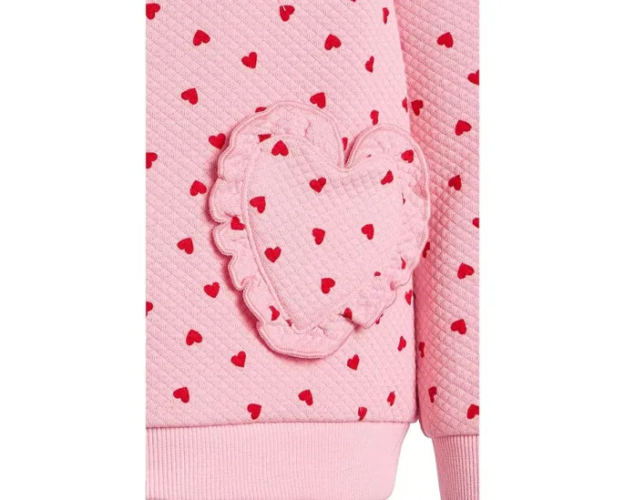 Детский свитшот Janie and Jack с рельефным узором в виде сердечек