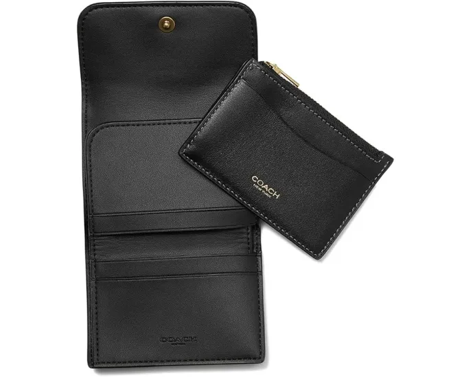 Мини-кошелек COACH Essential Card Holder из телячьей кожи на молнии