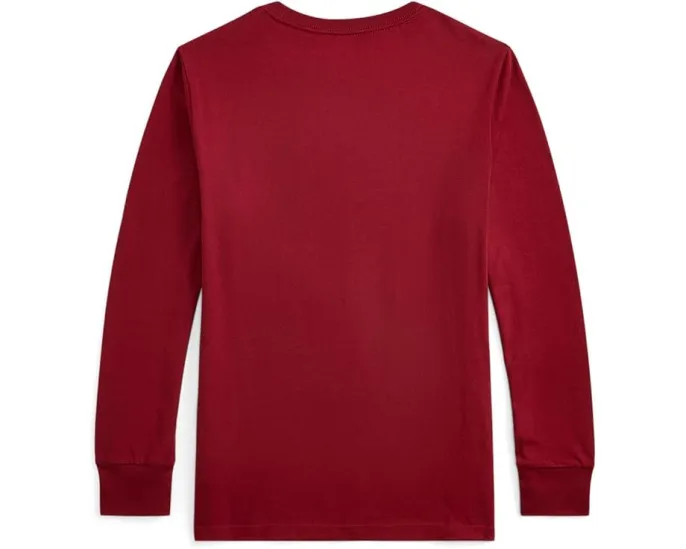 Хлопковая футболка Polo Bear с длинным рукавом Polo Ralph Lauren Kids для старших детей