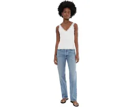 Маечка Madewell с V-образным вырезом и кружевной отделкой из хлопка и модала