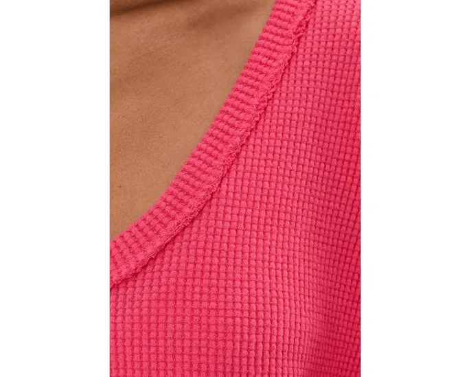 Свитер Free People We The Free Coast 2 Coast с вафельной вязкой и V-образным вырезом