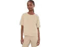 Garment Dyed Terry Crew Neck Short Sleeve Sweatshirt