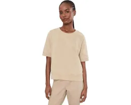 Garment Dyed Terry Crew Neck Short Sleeve Sweatshirt