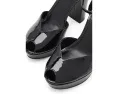 Лодочки Nine West Keela с блочным каблуком глянцевые лакированные черные