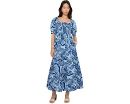 Lilly Pulitzer платье макси с коротким рукавом и присборенным лифом