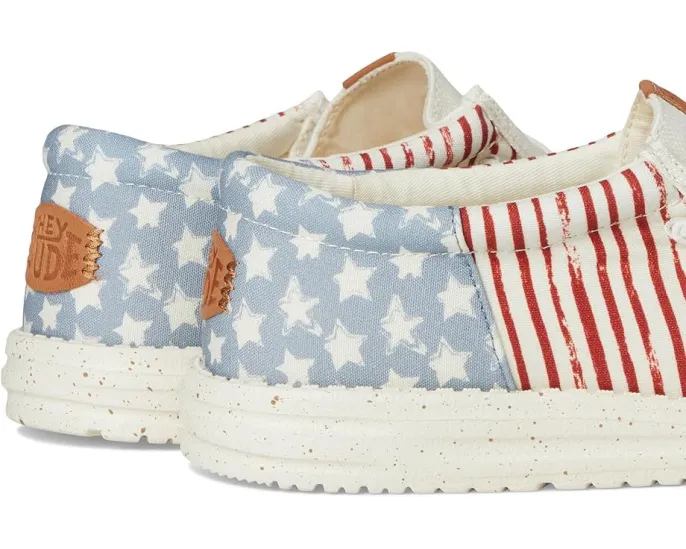 Кроссовки Hey Dude Wally Funk Americana Stars с круглым носком и съемной стелькой