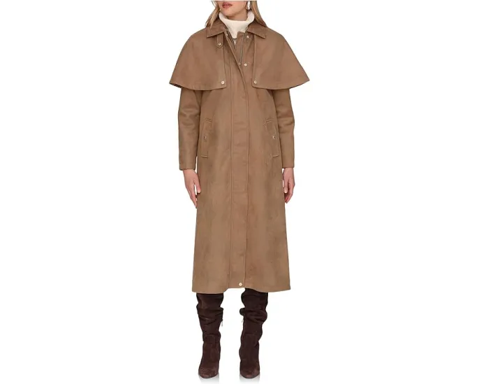 Тренч-пелерина из искусственной замши Faux Suede Cape Trench Coat от Avec Les Filles