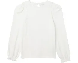 Детский трикотажный топ Janie and Jack с кружевной отделкой и длинными рукавами