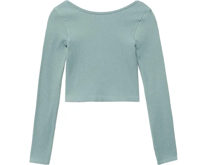 Футболка MANGO Lipat для подростков с длинным рукавом и заниженной линией талии