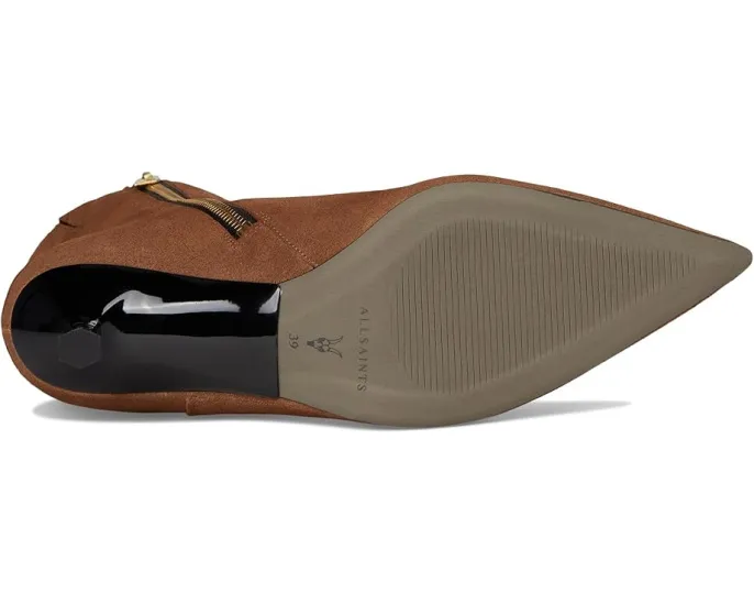 Ботинки Vivian из замши с заостренным носком и шестигранным каблуком AllSaints