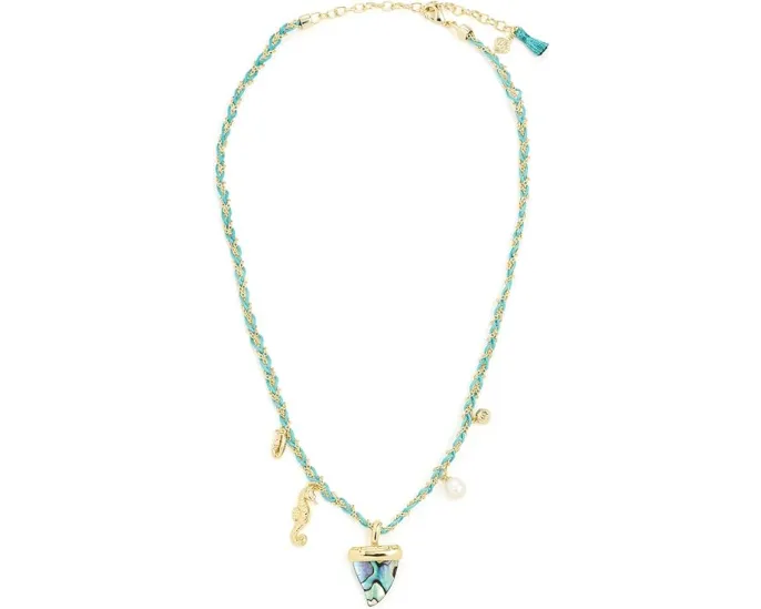 Кулон Kendra Scott Oleana с подвеской в виде морского конька на плетеном цепочке