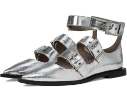 Туфли AllSaints Susan с тремя регулируемыми пряжками из металлизированной кожи