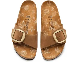 Birkenstock сандалии Madrid Big Buckle с цветочным принтом на стельке из нубука Mink