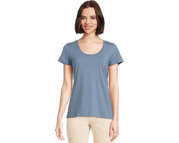 Мягкая футболка L.L.Bean из стрейч-супимы с круглым вырезом и коротким рукавом