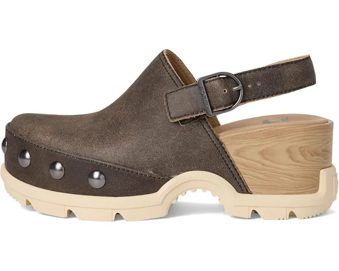 Клоги SOREL Roam'n Clog Rvt из натуральной кожи с платформой и заклепками