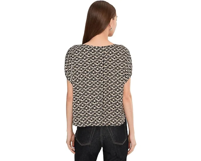 Футболка NIC+ZOE Lacy Diamonds с блестящей отделкой и запахом на спине