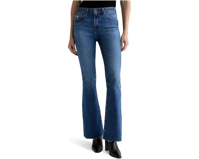 Джинсы AG Jeans Farrah Mid Rise Bootcut из хлопка с эластаном