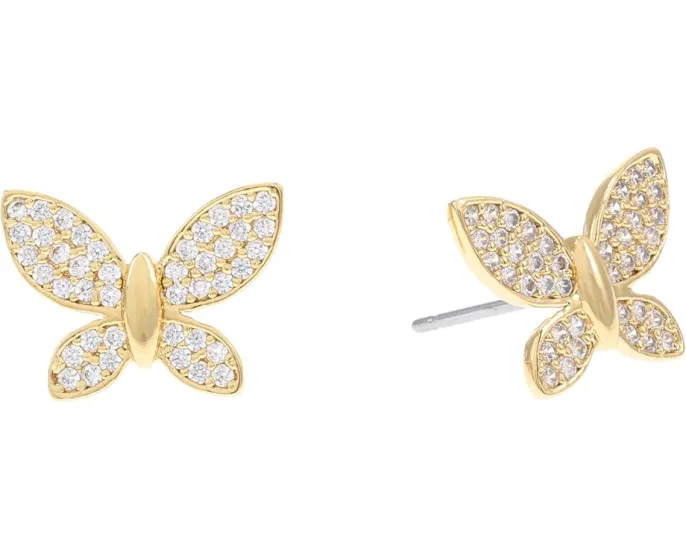 Серьги-гвоздики Kate Spade New York Pave Butterfly Studs с кубическим цирконием