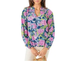 Блуза Lilly Pulitzer Lourdes с длинными рукавами и V-образным вырезом