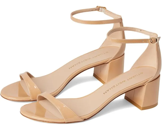 Сандалии Stuart Weitzman Nudist Block 50 с массивным каблуком и регулируемым ремешком