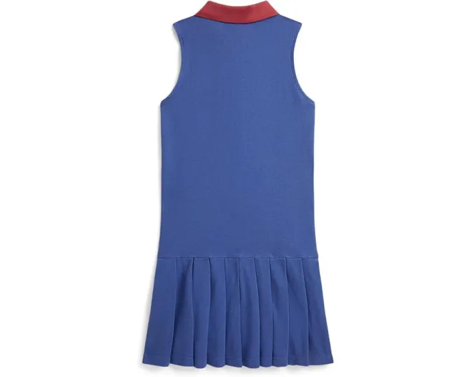 Платье-поло с плиссированной сеткой и молнией на 1/4 для детей постарше