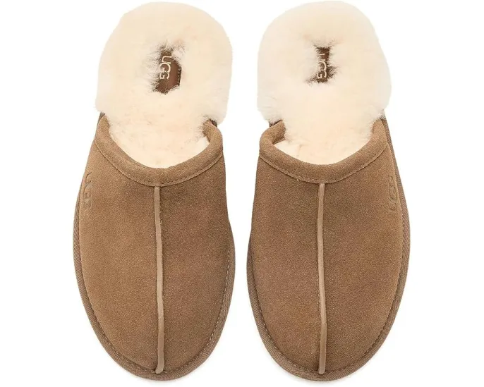 Тапочки UGG Scuff с овчинной подкладкой и гладкой кожей