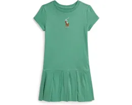 Платье из хлопкового джерси с плиссированной юбкой и большим пони Polo Ralph Lauren Kids