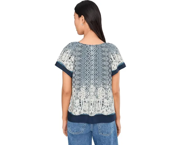 Топ Liverpool Los Angeles с коротким рукавом и завязкой спереди в этническом принте