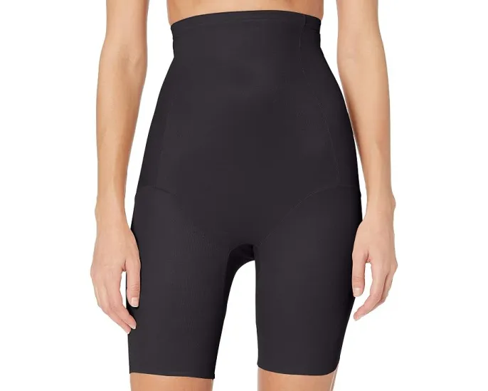 Naomi & Nicole Unbelievable Comfort Hi Waist Thigh Slimmer утягивающие шорты для бедер черные с высокой талией