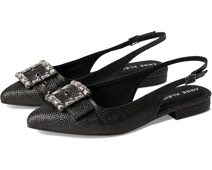 Балетки Anne Klein Kenni с открытой пяткой и кристаллом на носке