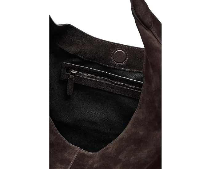 Большая сумка Madewell Suede LG Slouchy Shoulder Tote из замши с карманом на молнии