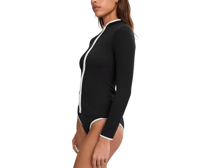 Топ-жилет Seafolly Beach Bound с длинными рукавами и молнией спереди