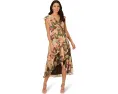 Adrianna Papell платье миди с цветочным принтом на шифоне и асимметричным подолом