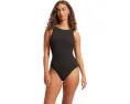 Цельный купальник Seafolly Sea Dive с высоким горлом и шнуровкой на спине