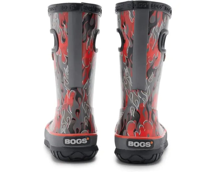 Детские сапоги Bogs Kids Rain Boot Fire Flame с принтом пламени