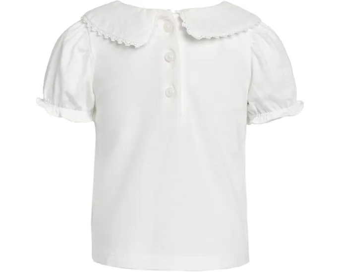 Верх Janie and Jack с пышными рукавами и отделкой вязаным крючком краем