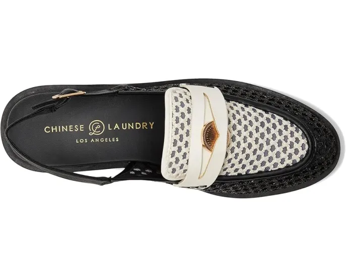 Кожаные лоферы Chinese Laundry Paiinted на устойчивом каблуке с ремешком