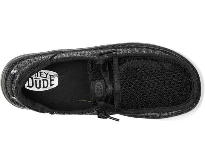 Детские слипоны Hey Dude Kids Wendy Funk Mono Sequin с пайетками и эластичными шнурками