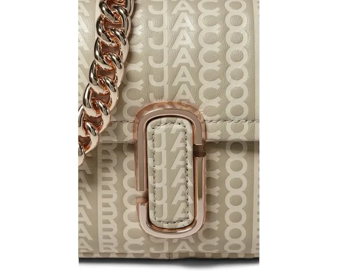 Кожаное плечевое сумка The Monogram с цепным ремнем и магнитной застежкой Marc Jacobs
