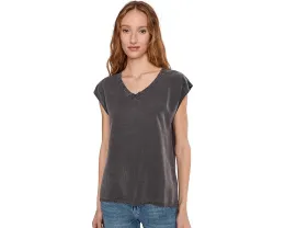 Удлиненный топ-майка с V-образным вырезом и коротким рукавом Mod-o-doc