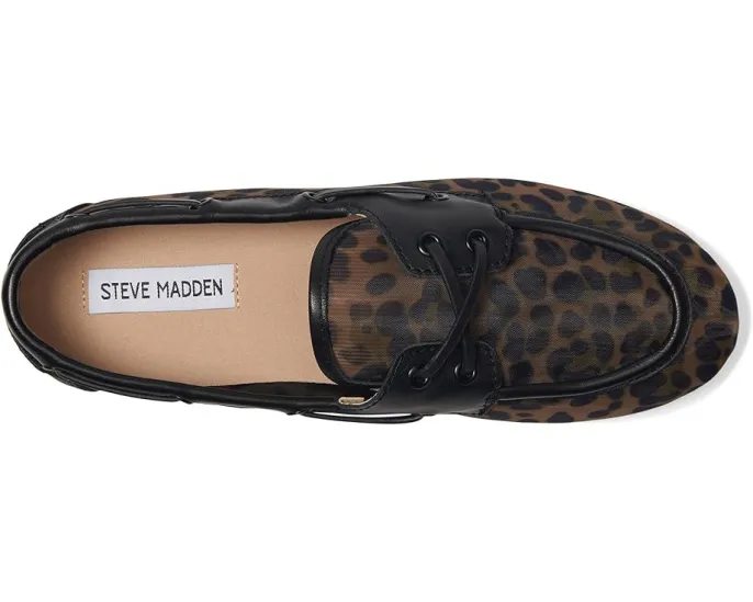Мокасины Steve Madden Sag из кожи с круглым носком и шнуровкой