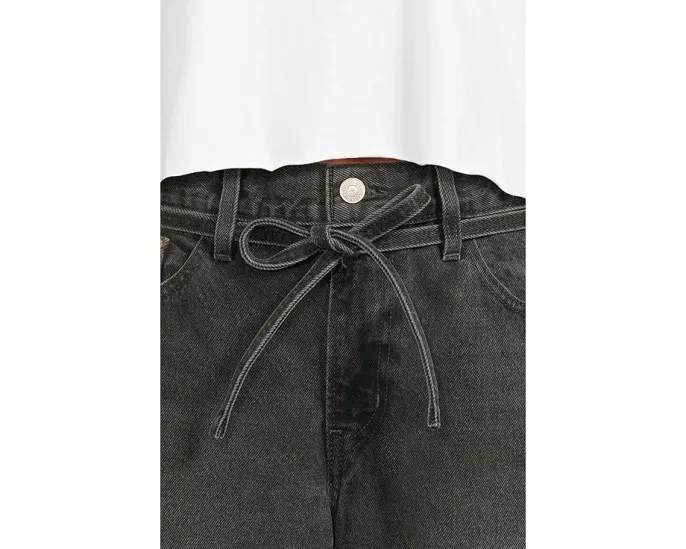 Брюки Levi's XL Straight из искусственной кожи с завязкой на талии