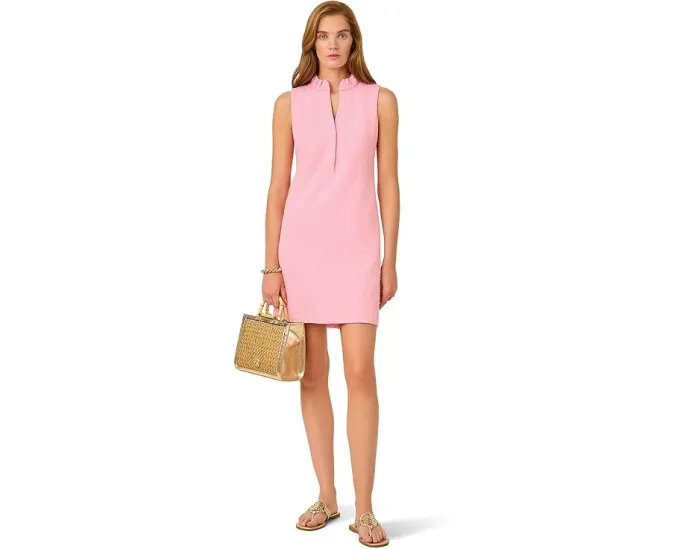 Платье Elsey Shift от Lilly Pulitzer с воротником-рюшем и прямой посадкой