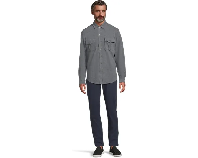 Tommy Bahama Длинная рубашка Fireside Coast с начесом и отделкой из шамбри