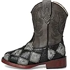Black/Grey Faux Ostrich Patchwork Vamp