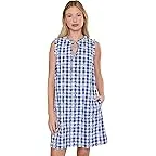 Starlight Navy Starfishing Embroidered Gingham